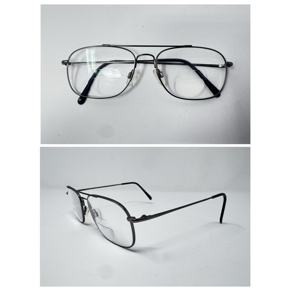 Aristar CFX 6021 Gunmetal Aviator Eyeglass Frames 054 57-16-145